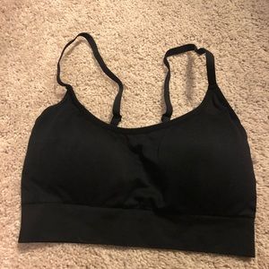 Black bandeau type bra with straps